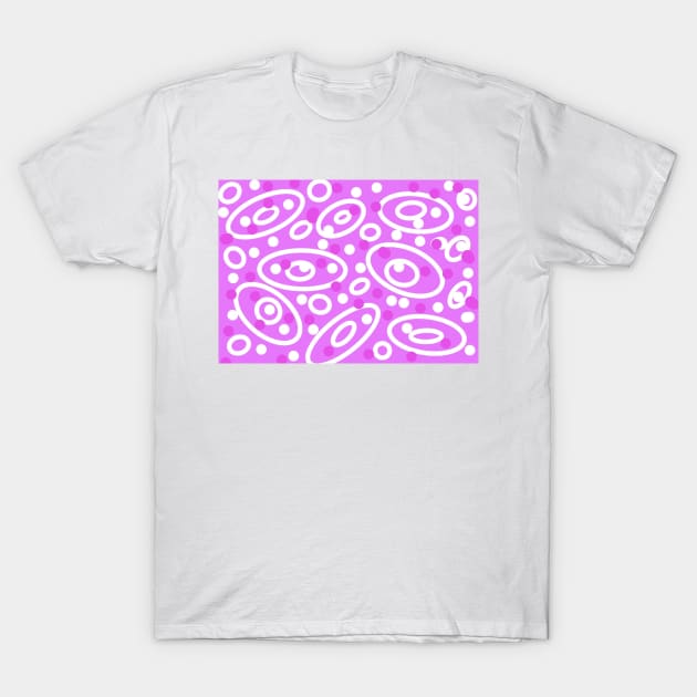 Retro - Patterns in Pink and White T-Shirt by Krusty